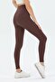 Women's Brown Ribbed High Waist Tights - 2
