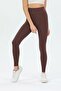 Women's Brown Ribbed High Waist Tights - 4