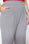 Gray Transitional Wide Leg High Waist Pleated Woven Fabric Trousers Tbbss22Pl0448 - 7