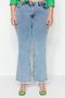 Açık Mavi Yüksek Bel Pis Uç Detaylı Geniş Paça/Wide Leg Comfort/Orta Esnek Jeans TBBSS23CJ00009 - 2