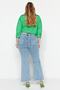 Açık Mavi Yüksek Bel Pis Uç Detaylı Geniş Paça/Wide Leg Comfort/Orta Esnek Jeans TBBSS23CJ00009 - 4