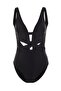 Siyah Derin Dekolteli Cut Out Detaylı Regular Mayo TBESS20MA0292 - 7