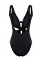 Siyah Derin Dekolteli Cut Out Detaylı Regular Mayo TBESS20MA0292 - 9