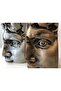 Home Decor Decorative Double Bronze-silver Concrete Antique Face Sculpture Trinket Accessory Set - 5