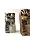 Home Decor Decorative Double Bronze-silver Concrete Antique Face Sculpture Trinket Accessory Set - 7