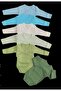 Long Sleeve Self Gloves, Double Breasted Badi with Snaps (Pack of 6) Blue-turquoise-cream-watergreen-teal-mold