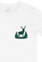 White T-Shirt with Deer Pocket Logo Design - 3