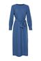 Indigo Wide Belted Zipper Cuffed Woven Linen Look Dress TCTSS23EB00219 - 8