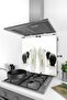 Glass Stove Back Protector| White Orchid Black Onyx| 52cm X 60cm - 2