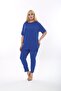 Women's Short Sleeve, Elastic Waist, Slit, Comfortable, Double Camisole Suit - 4