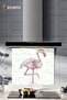 Glass Stove Back Protector| Flamingo Pattern| 52cm X 60cm