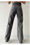 Women's Smoked Snow Washed High Waist Palazzo Jean Trousers - 3