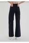 Women's Non-Fading Black High Waist Palazzo Jean Trousers - 4
