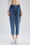 Paperbag Short Leg Jean Ankle Length 100% Cotton Trousers