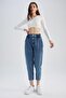 Paperbag Short Leg Jean Ankle Length 100% Cotton Trousers - 3