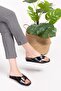 Genuine Leather Stylish House Slippers Blc.005 - Black-platinum - 41