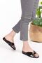 Genuine Leather Stylish House Slippers Blc.005 - Black-platinum - 41 - 2
