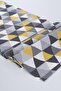 Linen Runner Stain Resistant Fabric Gray Yellow Triangle 40x140 - 2