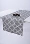 Linen Runner Stain Resistant Fabric Mosaic Gray 40x140