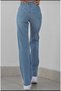 Scool Sweet Blue Lycra Super High Waist Loose Jean Trousers - 5
