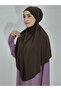 Ready Suffle Bagged Practical Capeli Large Scarf Khimar Brown Color - 2