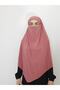 Souffle Ready Tied Large Scarf Suitable for Hijap Hajj Umrah Sandy Fabric Dried Rose - 4