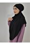 Ready-made Souffle Bagged Practical Scarf Khimar Black Color - 2