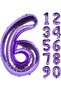 6 Number Six Purple Foil Balloons 32"-34" Inc 80 Cm