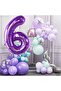 6 Number Six Purple Foil Balloons 32"-34" Inc 80 Cm - 3