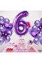 6 Number Six Purple Foil Balloons 32"-34" Inc 80 Cm - 4