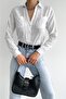 Women's V-Neck Double Pocket Folding Sleeve Slim Fit Shirt - 3
