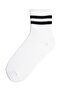 Black Striped White Tennis Socks - 2