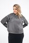 Women's Light Anthracite Front Side Rivet Detailed Oil Wash Crop Sweatshirt - 2