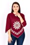 Women's Şile Cloth Triangle Claret Red Blouse