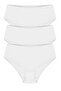 Women's White Cotton High Waist Bato Panties 3 Pieces