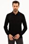 Men's Black Slim Fit Polo Neck Sweatshirt G021GL082.000.1208969