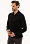 Men's Black Slim Fit Polo Neck Sweatshirt G021GL082.000.1208969 - 3