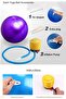 Gray Pilates Ball 65cm Anti Burst Pilates Ball with Ribs and Pump Gift - 4