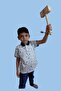 Set of 4 Wooden Toys - Turkey Mask, Shield, Sword and Thor Hammer - 2