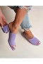 Women's Lilac Heeled Knitwear Slippers - 2