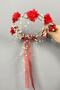 Special Design Bridesmaid Crown with Red Laser Flower and Pearl Outer Shooting Crown – Party Crowns, Stylish Design –