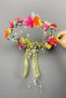Special Design Bridesmaid Crown with Colorful Laser Flowers and Pearls Outdoor Shooting Crown – Party Crowns, Stylish Design - 7