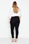 Siyah Yüksek Bel Dar Paça Esnek/Stretch Büyük Beden Skinny Jeans TBBAW23CJ00059 - 11