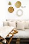 Handmade Natural Buldan Cloth Authentic Organic Cotton Tasseled Runner and 4-Piece Throw Pillow Cover Set