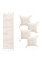 Handmade Natural Buldan Cloth Authentic Organic Cotton Tasseled Runner and 4-Piece Throw Pillow Cover Set - 4