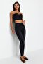 Siyah Vücudu Saran Yüksek Bel Ekstra Esnek Skinny Jeans TWOSS23JE00080