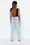 Açık Mavi Yüksek Bel Mom %100 Pamuk Non-Stretch Jeans TWOSS23JE00085 - 10