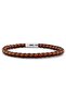 Tan Brown Cross Braid Leather Metal Clip Men's Bracelet M041e