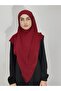 Souffle Ready Tied Large Scarf Suitable for Hijap Hajj Umrah Sandy Fabric Claret Red - 4