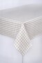 Table Cloth Luxury Linen Fabric Stain Resistant Option Ilan Gingham Beige - 2